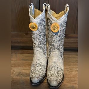 Corral white glitter western boots